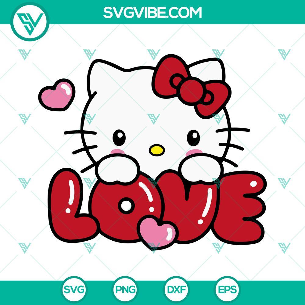 hello kitty love svg cute hello kitty valentines day svg png dxf eps 9 mockup