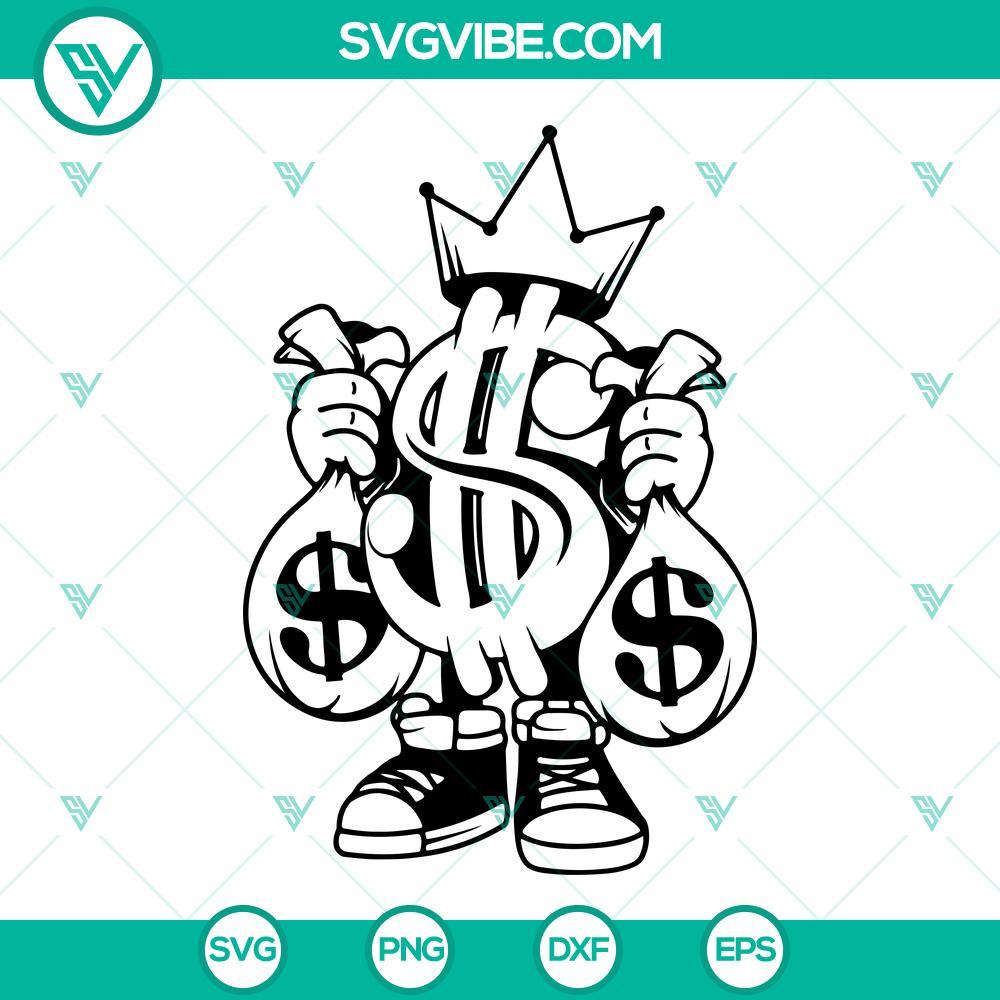 money king svg us dollar sign svg money bag svg rich hipster svg png dxf eps 6 mockup