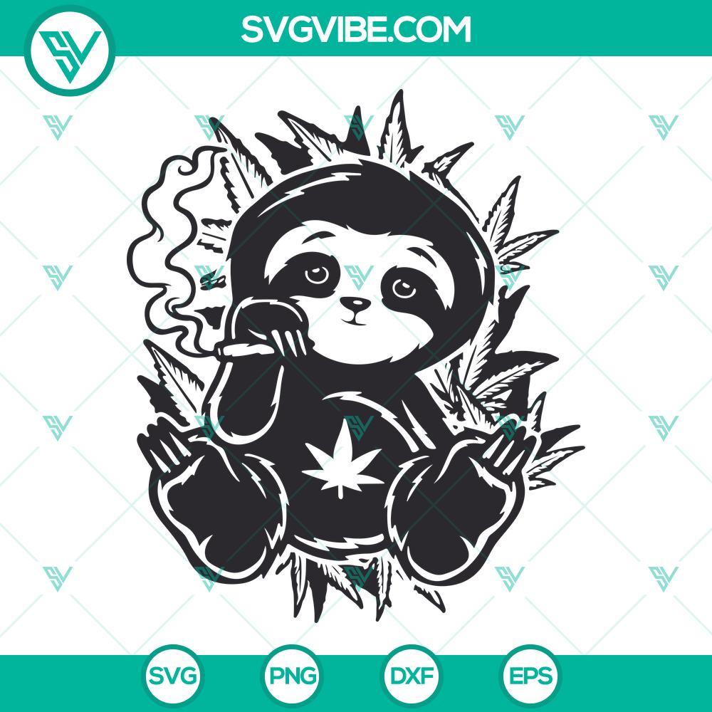 sloth smoking weed svg animal marijuana svg funny 420 day svg png dxf eps 3 mockup