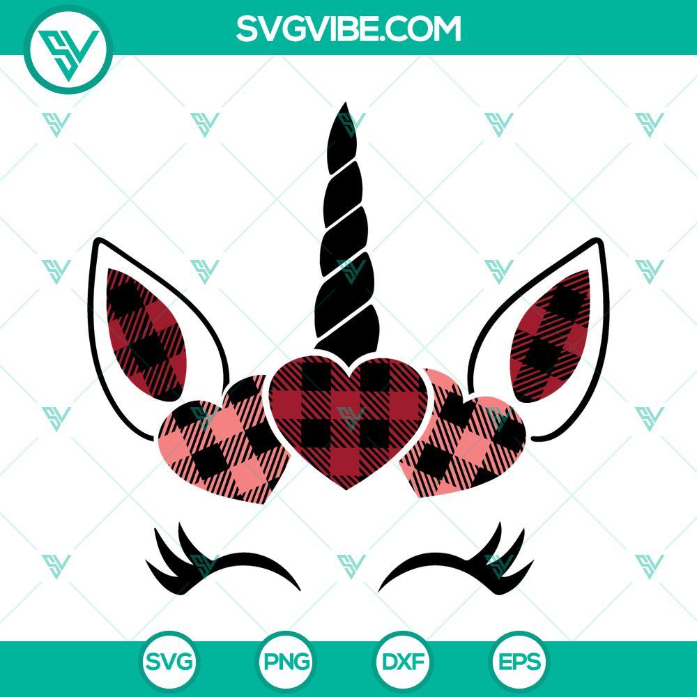 unicorn valentine svg bundle unicorn with buffalo plaid hearts svg unicorn love svg 6 mockup