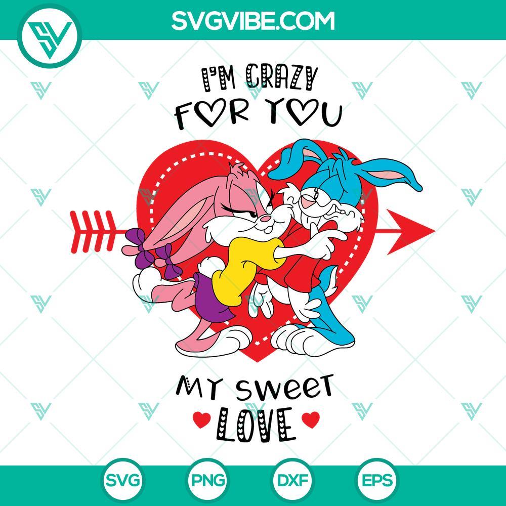 tiny toon love valentines svg buster bunny and babsy bunny svg 90s cartoon couples svg files 7 mockup