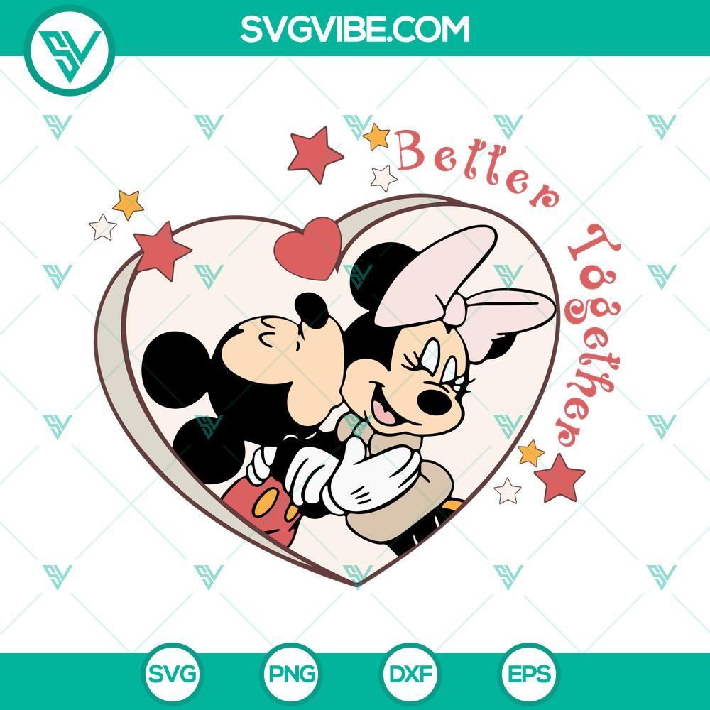 better together mickey minnie svg matching couple svg disney valentine svg png dxf eps 2 mockup