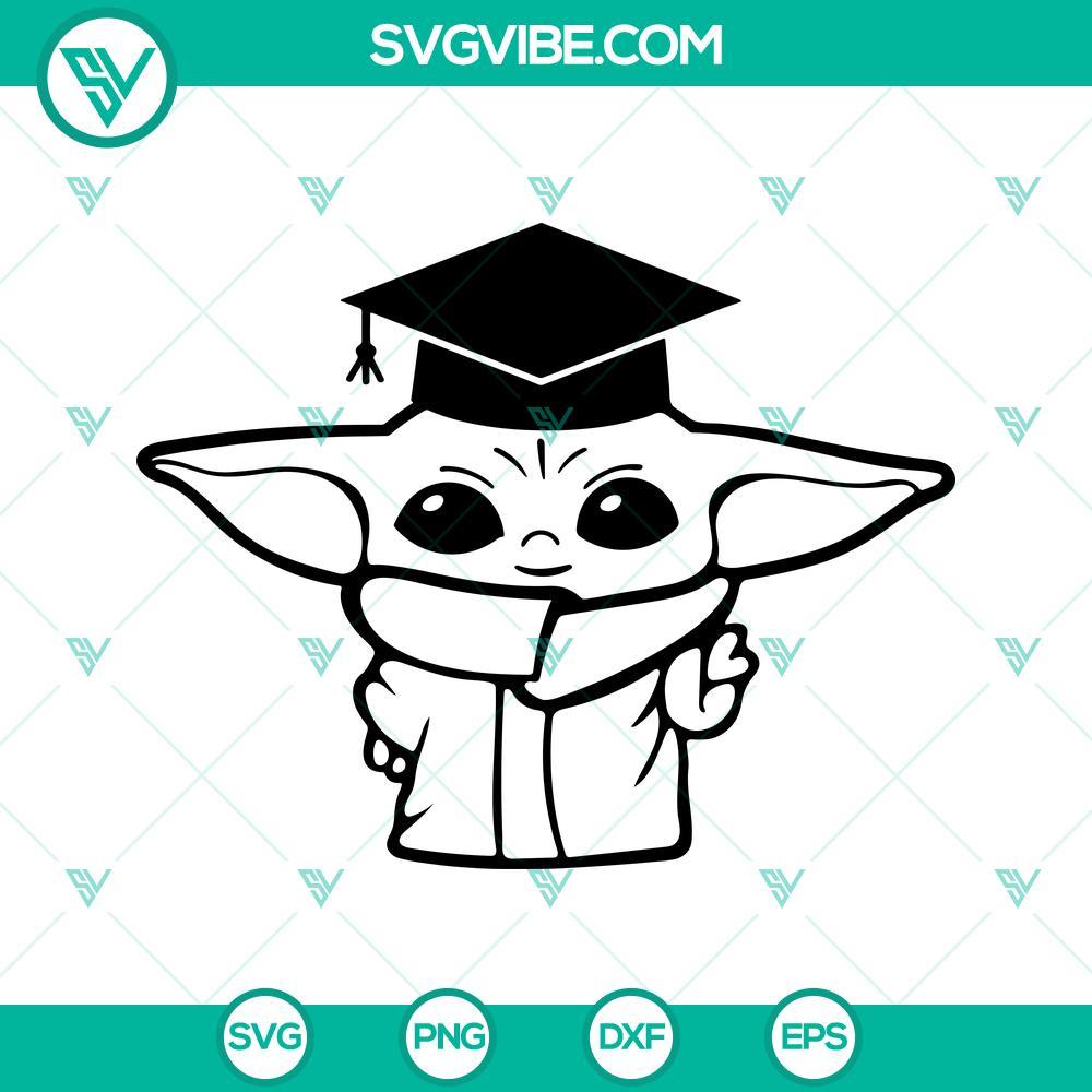 baby yoda graduation svg graduation cap svg star wars graduate svg png dxf eps cricut 2 mockup