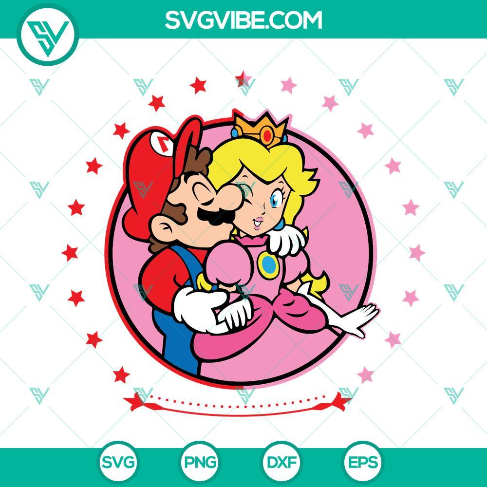 super mario and princess peach svg super mario love heart svg super mario valentine svg 5 mockup