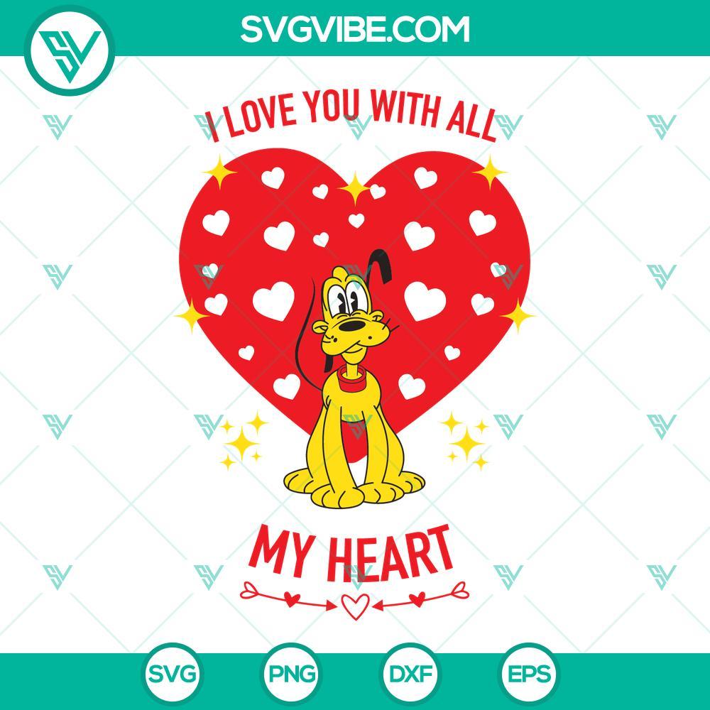 disney pluto dog valentine svg i love you with all my heart svg pluto svg dog lover svg valentines day svg 3 mockup