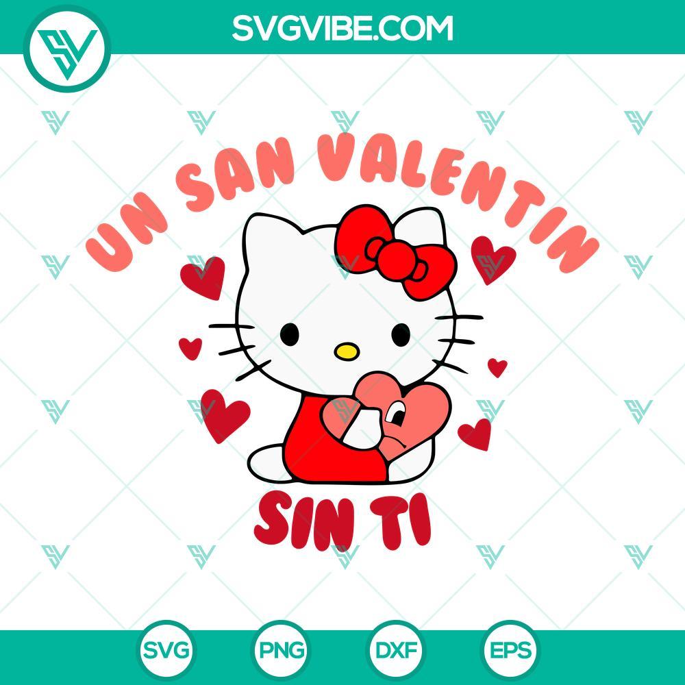 un san valentin sin ti svg kitty hug bad bunny heart svg hello kitty benito valentine svg png dxf eps 1 mockup