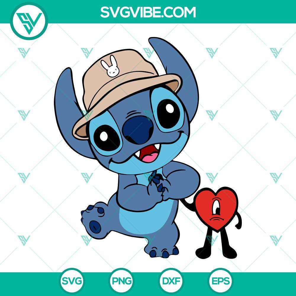 stitch bad bunny heart svg bad bunny svg stitch svg png dxf eps 8 mockup