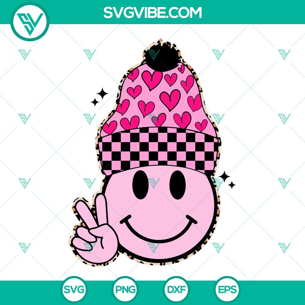 valentine s day beanie smiley face svg pink smiley face svg heart smiley face svg valentine s day smiley face svg 6 mockup