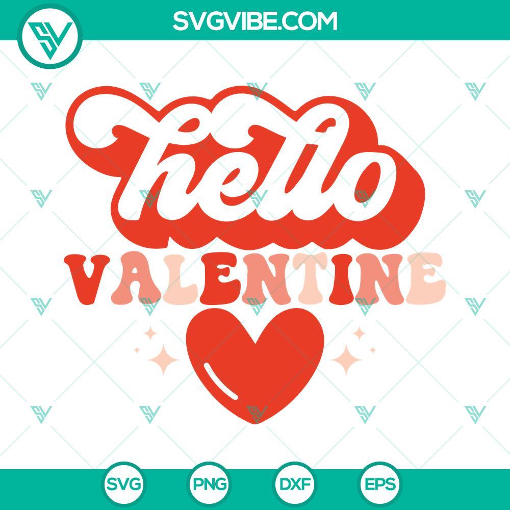 hello valentine svg valentine s day svg retro valentine s svg png dxf eps cut files 2 mockup