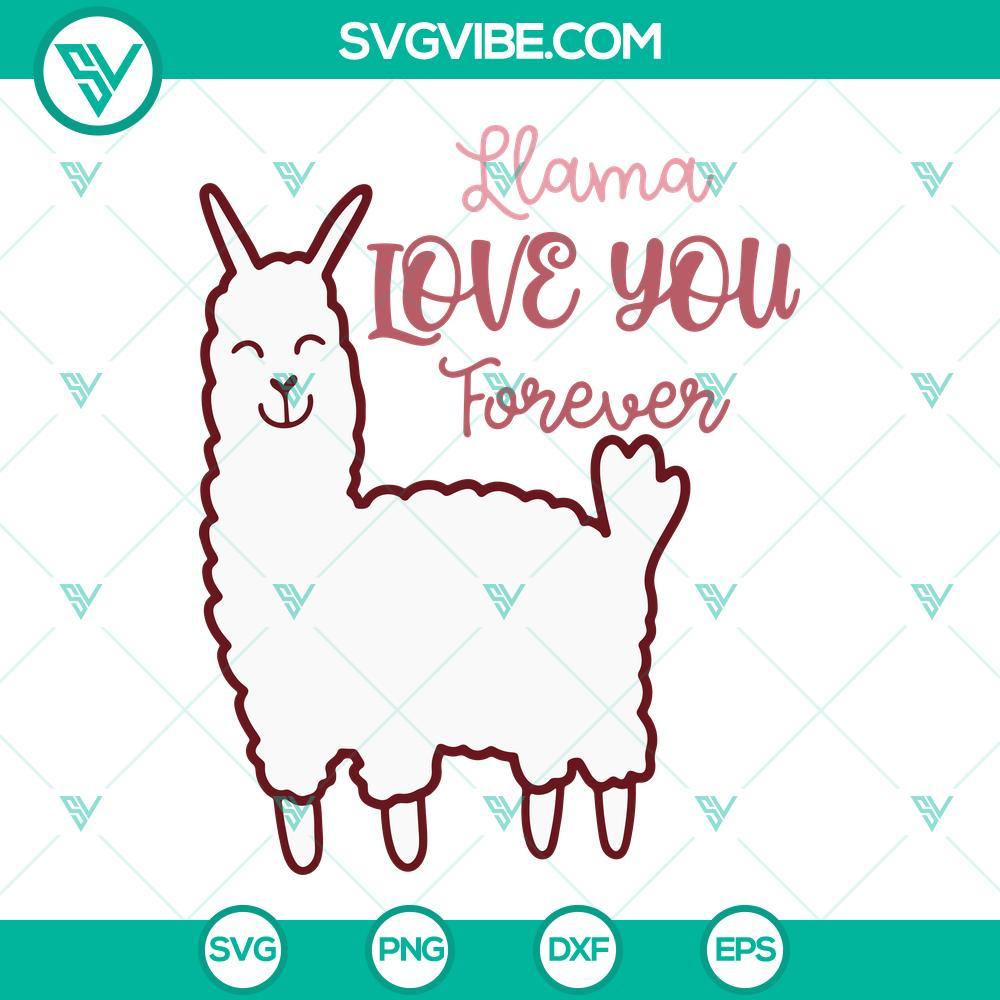 llama love you forever svg cute love svg valentine s day svg png dxf eps silhouette cricut 8 mockup