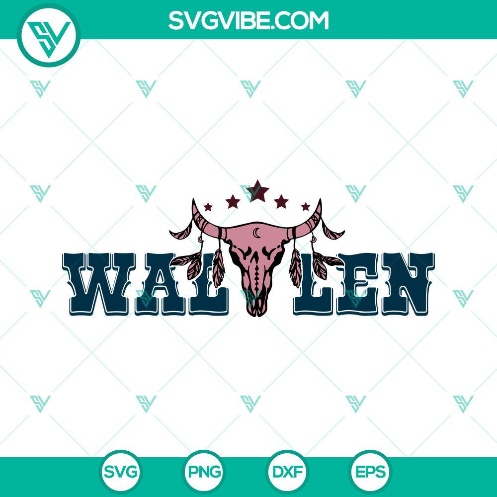 wallen svg bull skull svg country music svg western svg png dxf eps digital download 9 mockup