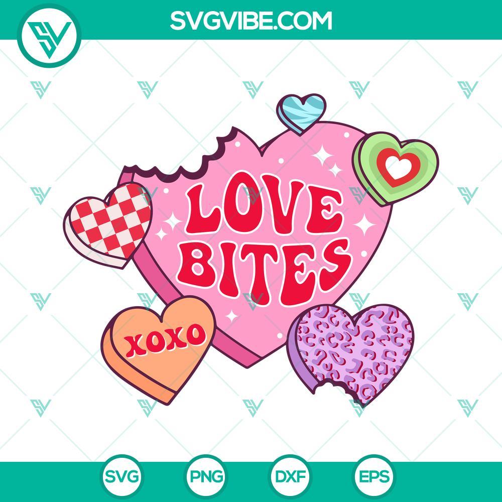 love bites svg conversation hearts svg retro valentines day svg png dxf eps 7 mockup