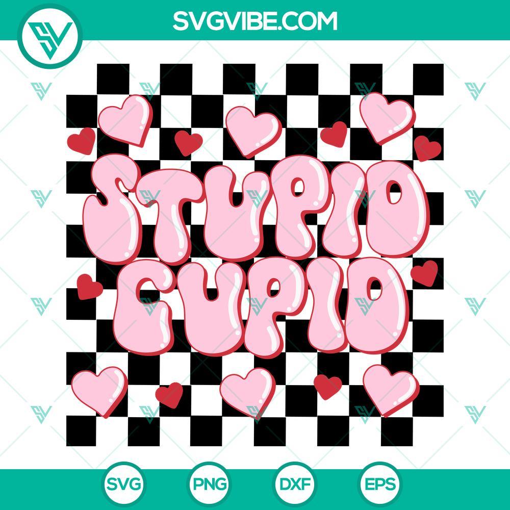 stupid cupid svg anti valentine svg checkered svg candy hearts svg png dxf eps instant download 1 mockup