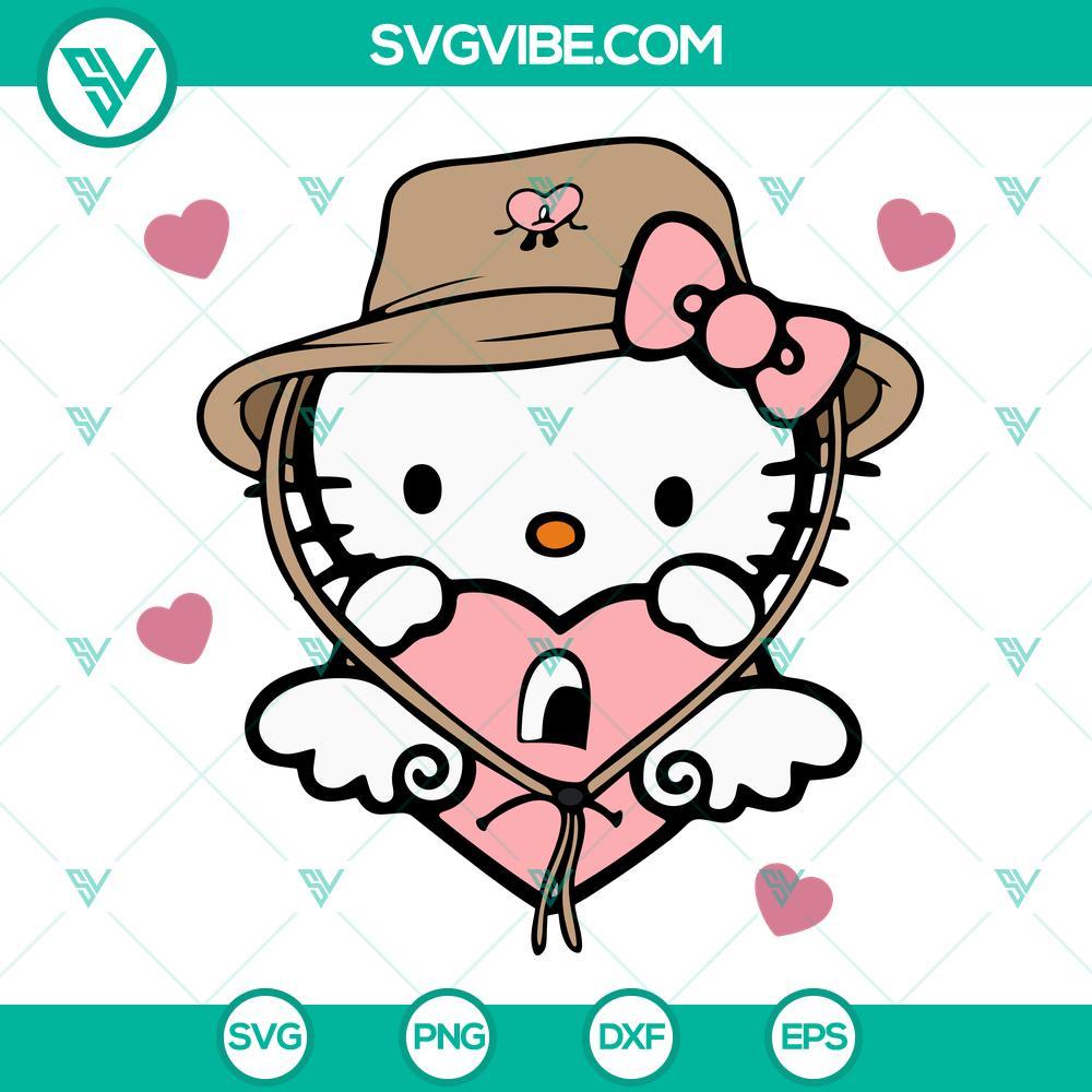 hello kitty bad bunny heart svg kitty holding sad heart svg hello kitty valentine svg png dxf eps cutting files 8 mockup