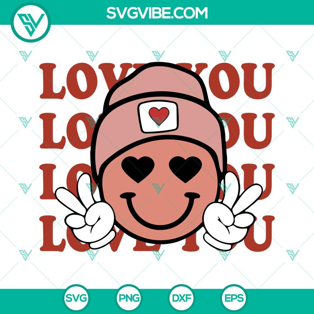 love you svg smiley face svg retro valentine svg valentine s day svg png dxf eps cut files 6 mockup