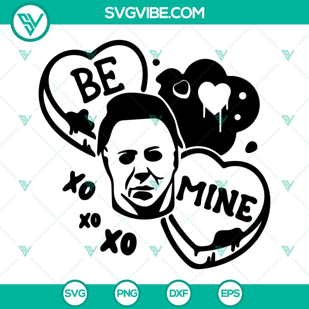 be mine michael myers svg candy heart svg horror valentine s day svg png dxf eps cut files 6 mockup