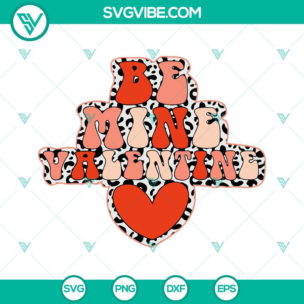 be mine leopard svg hearts svg valentine s day retro svg png dxf eps 7 mockup