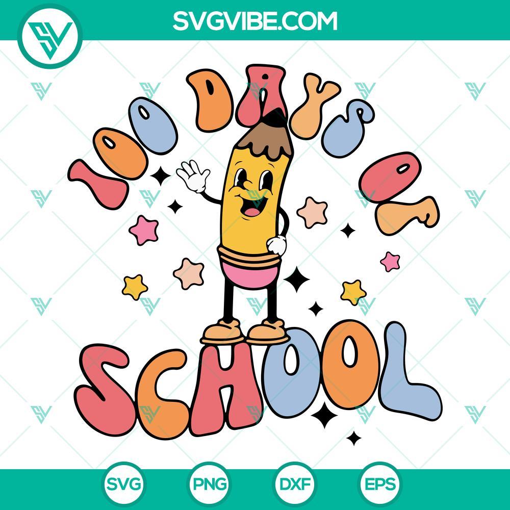 100 days of school svg pencil svg school svg png dxf eps digital download 5 mockup