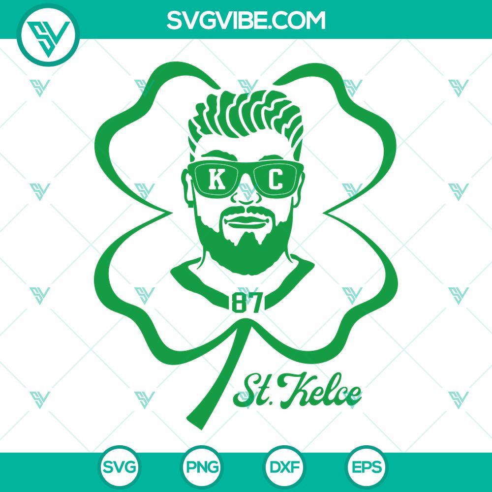 st kelce svg travis kelce svg kelce shamrock svg chiefs st patricks day svg png dxf eps 3 mockup