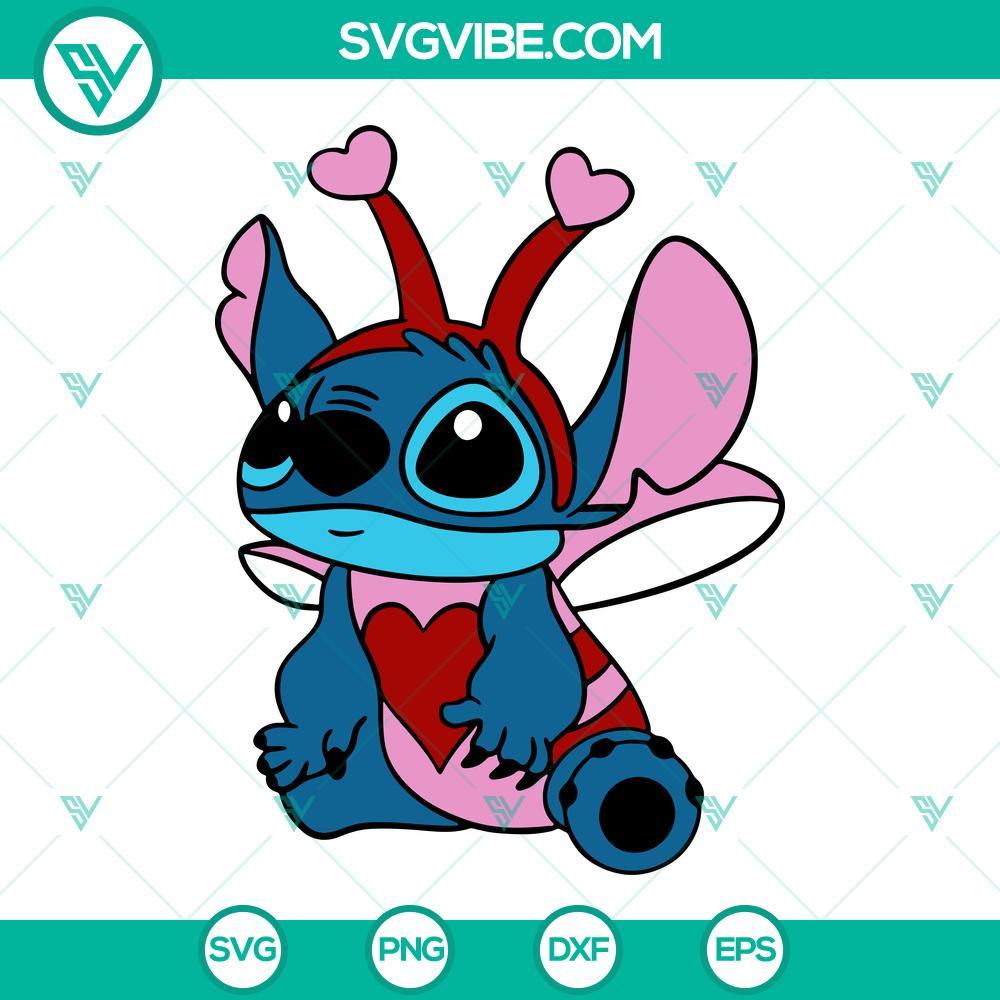 stitch love bug svg stitch valentine svg png dxf eps files 3 mockup