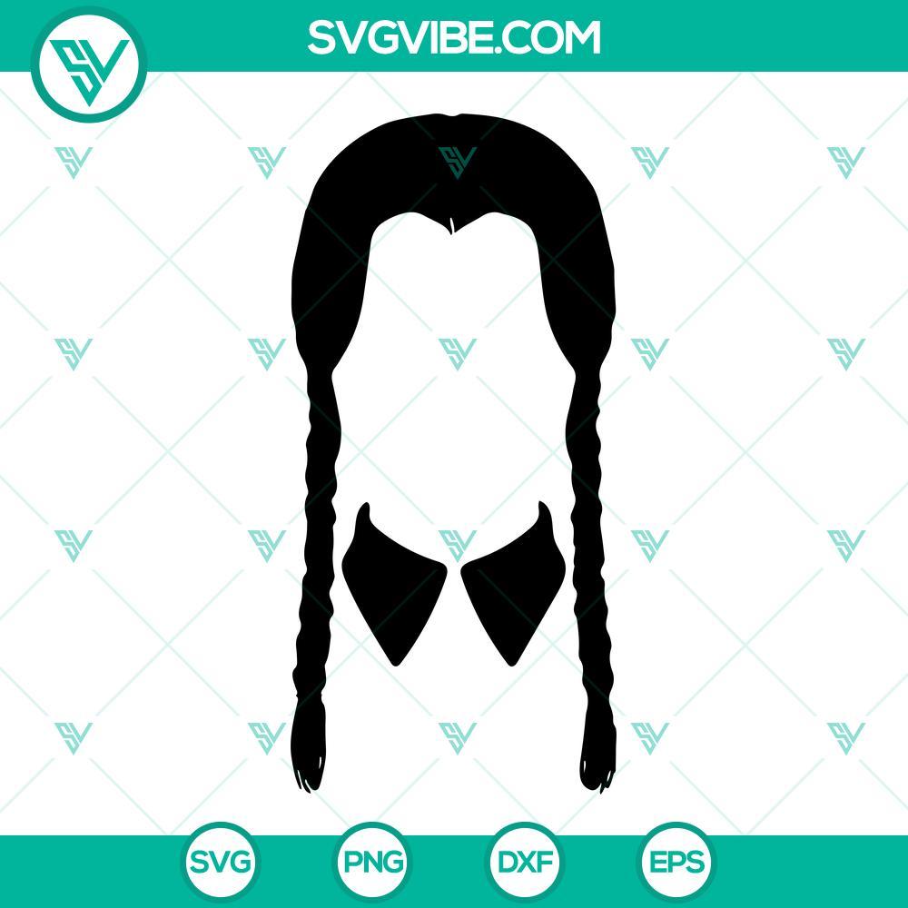 wednesday hair svg wednesday addams svg addams family svg png dxf eps digital download 3 mockup