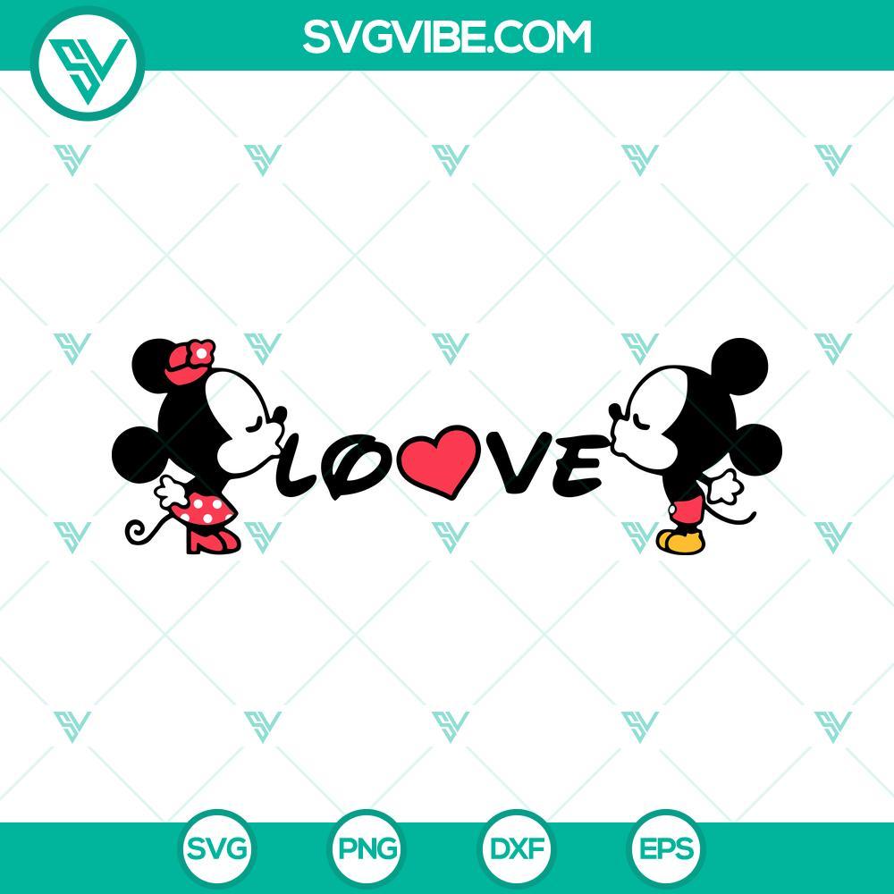 mickey minnie love kissing svg matching couple svg mickey and minnie valentine s day svg png dxf eps 1 mockup