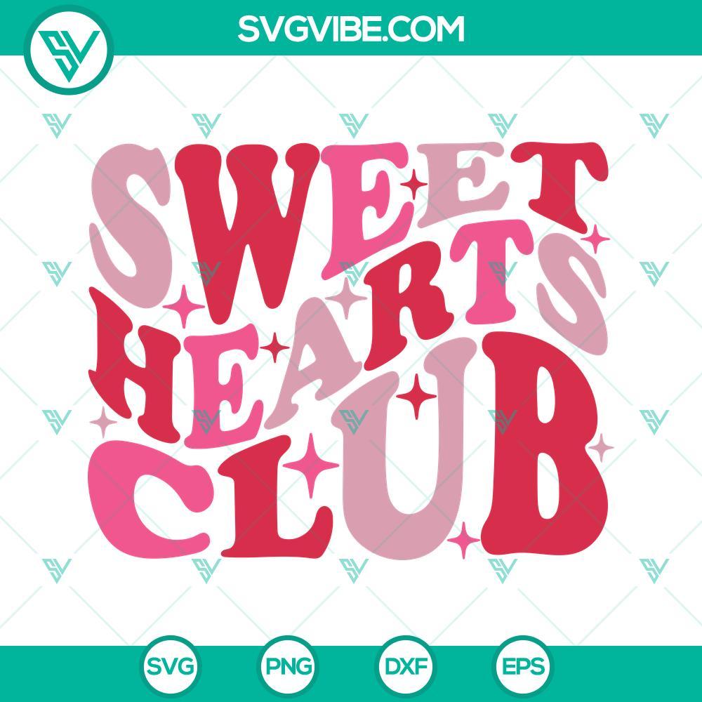 sweet hearts club svg valentines day svg retro valentines day svg dxf eps cricut silhouette 2 mockup