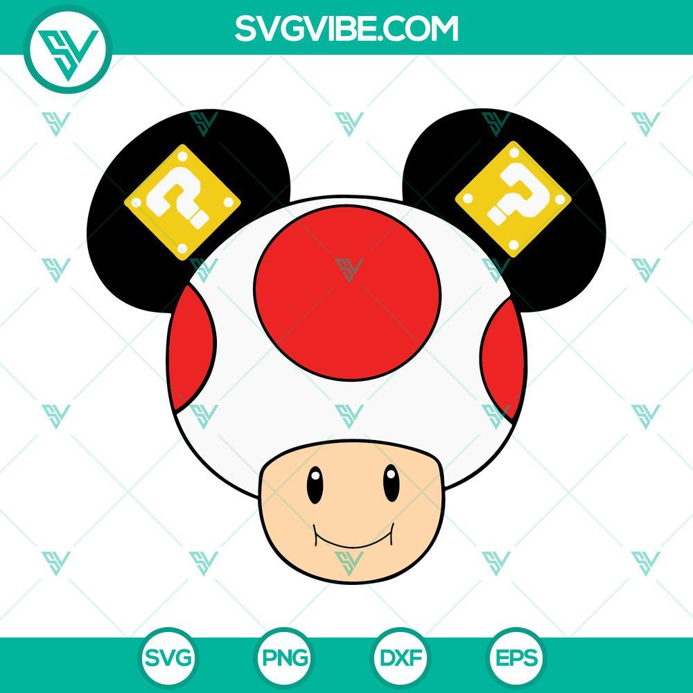 mario toad mickey mouse ears svg poison mushroom mario svg super mario bros svg png dxf eps cricut 5 mockup