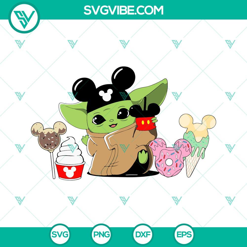 baby yoda disney snacks svg drinks and foods svg vacay mode svg disney family trip svg png dxf eps 9 mockup