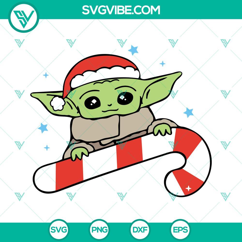 baby yoda christmas candy cane svg png dxf eps cricut silhouette vector clipart 10 mockup