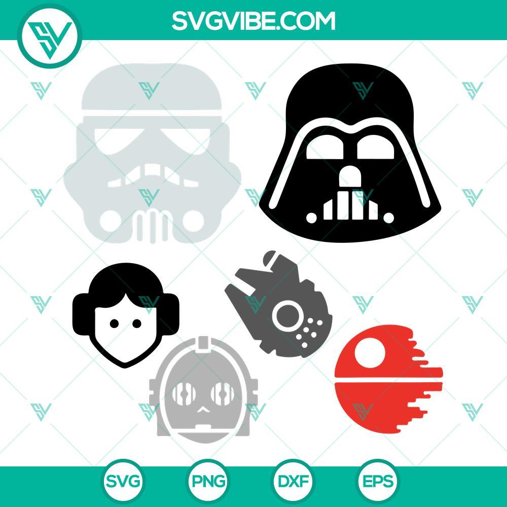 star wars icon svg stormtrooper svg darth vader svg death star svg 8 mockup