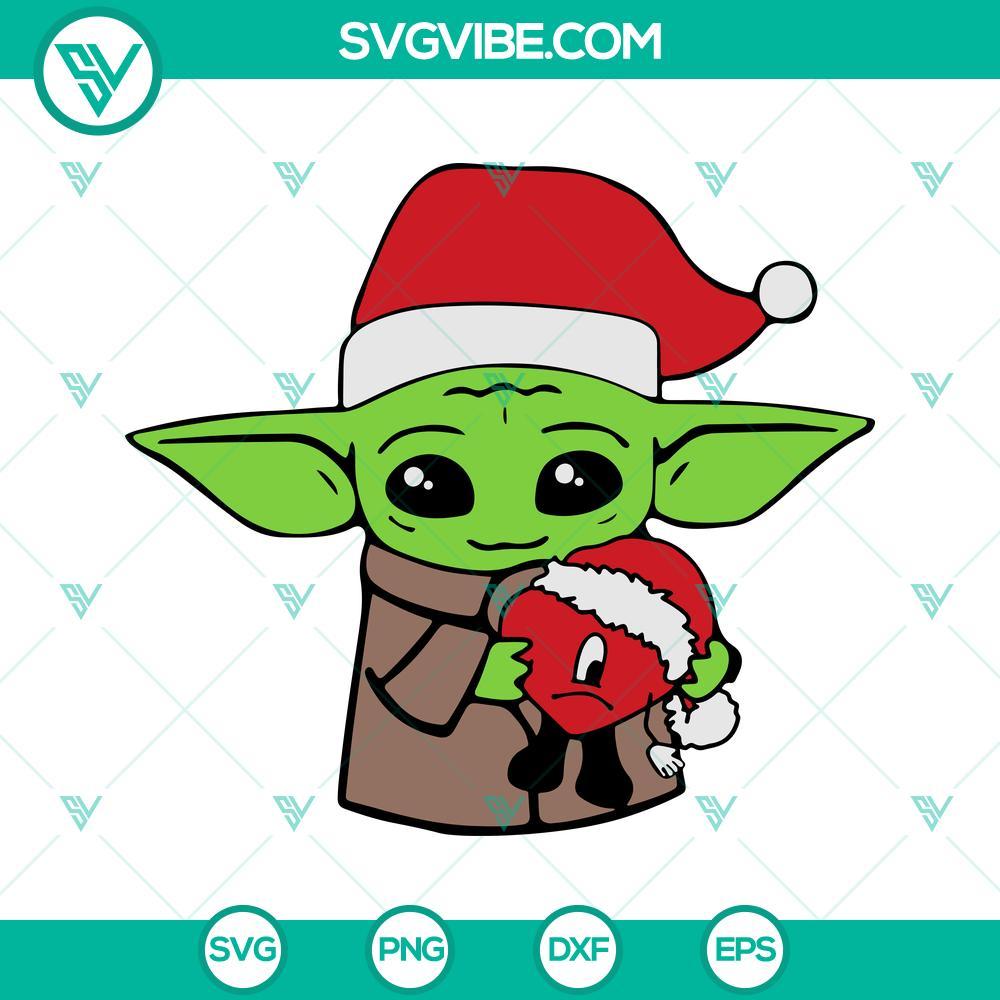 baby yoda holding bad bunny heart svg bad bunny christmas svg png dxf eps for cricut files 4 mockup