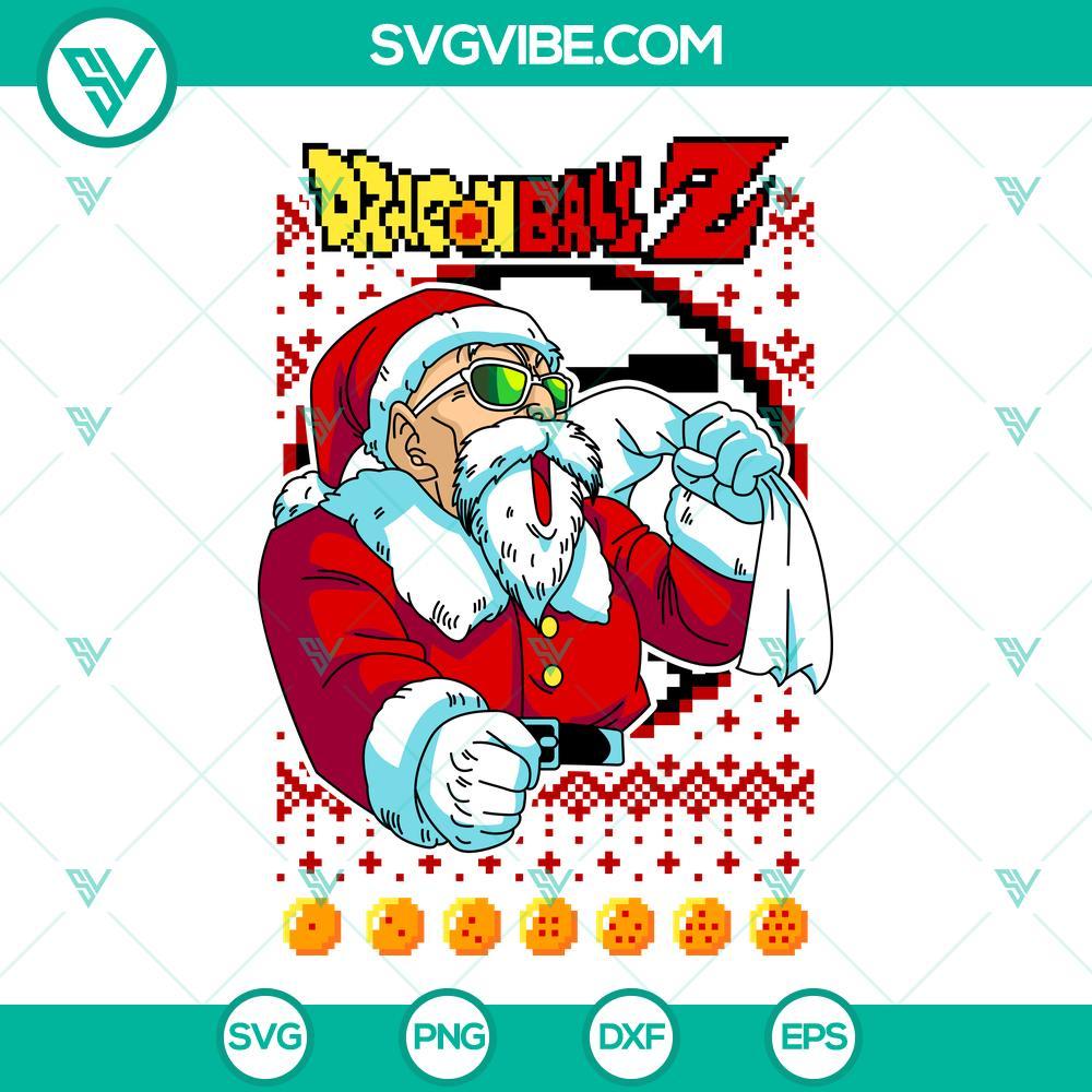 roshi ugly christmas sweater svg master roshi dragon ball z christmas svg png dxf eps for cricut silhouette cameo 4 mockup