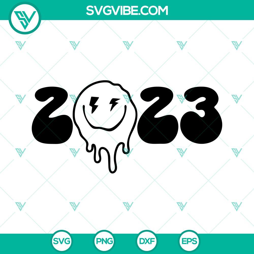 2023 smiley face svg 2023 svg happy new year svg new years 2023 svg 6 mockup