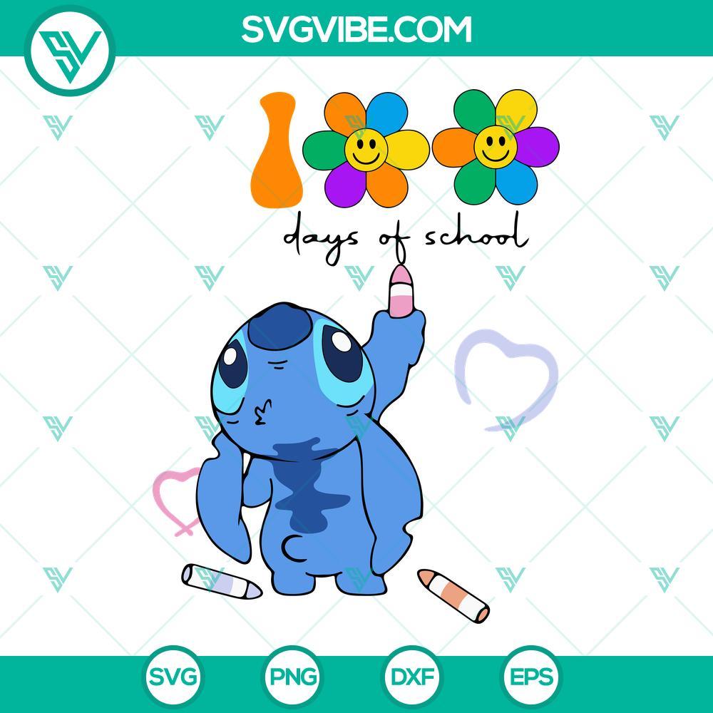 stitch 100 days of school svg stitch graduation svg back to school svg png dxf eps 2 mockup