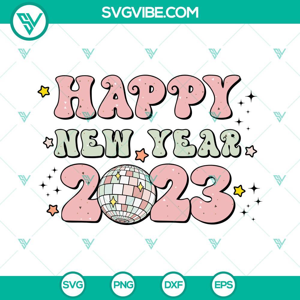 happy new year 2023 svg retro new year disco ball 2023 svg png dxf eps cricut 7 mockup