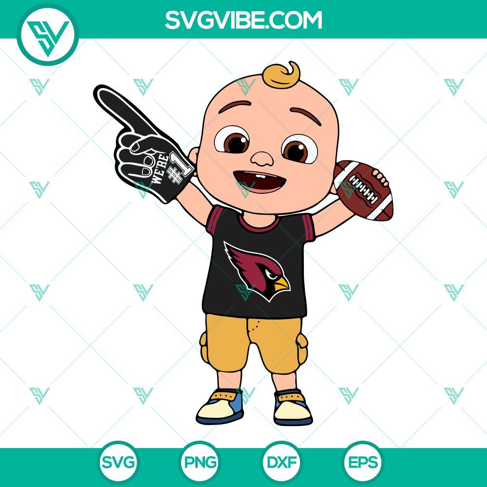 baby jj cocomelon arizona cardinals svg png dxf eps cricut 10 mockup