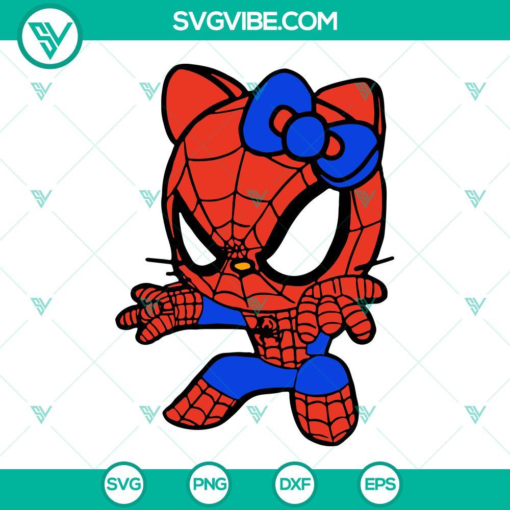 hello kitty spiderman svg kitty cat superhero svg png dxf eps 10 mockup