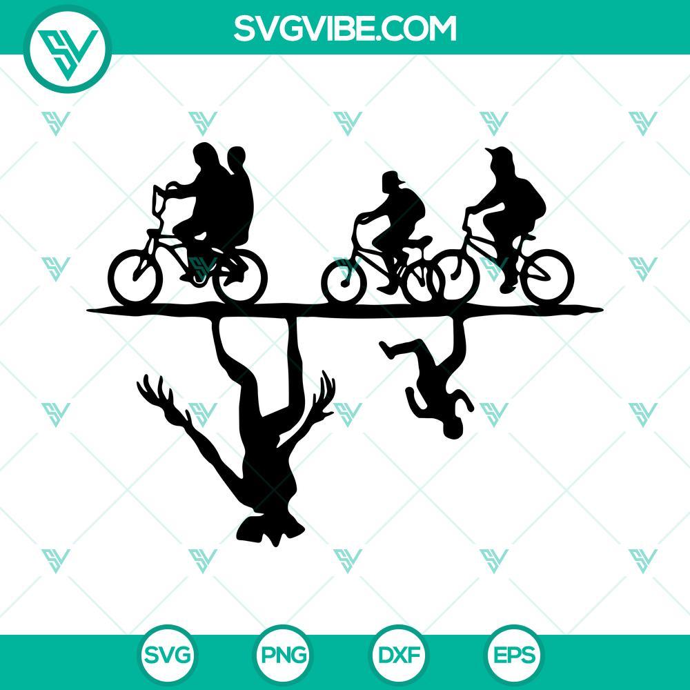 stranger things svg upside down svg bicycle svg demogorgon svg png dxf eps digital download 4 mockup