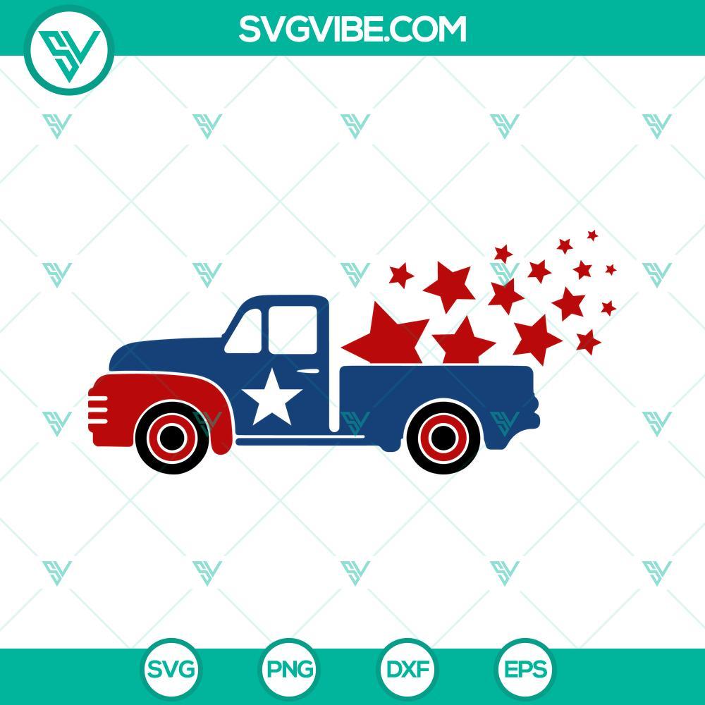 4th of july truck svg truck stars svg patriotic svg independence day svg png dxf eps 5 mockup