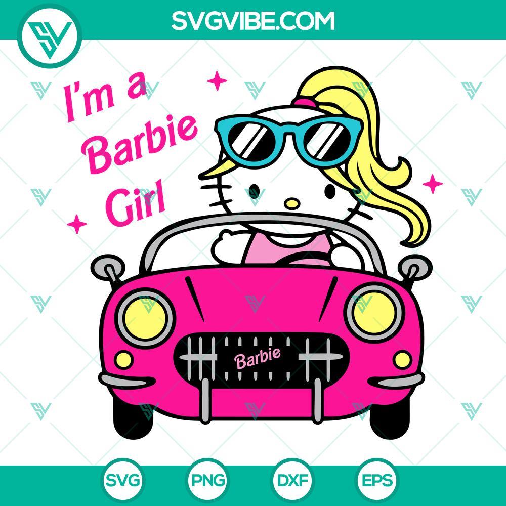 hello kitty barbie car svg hello kitty i m a barbie girl svg png dxf eps cut files 2 mockup