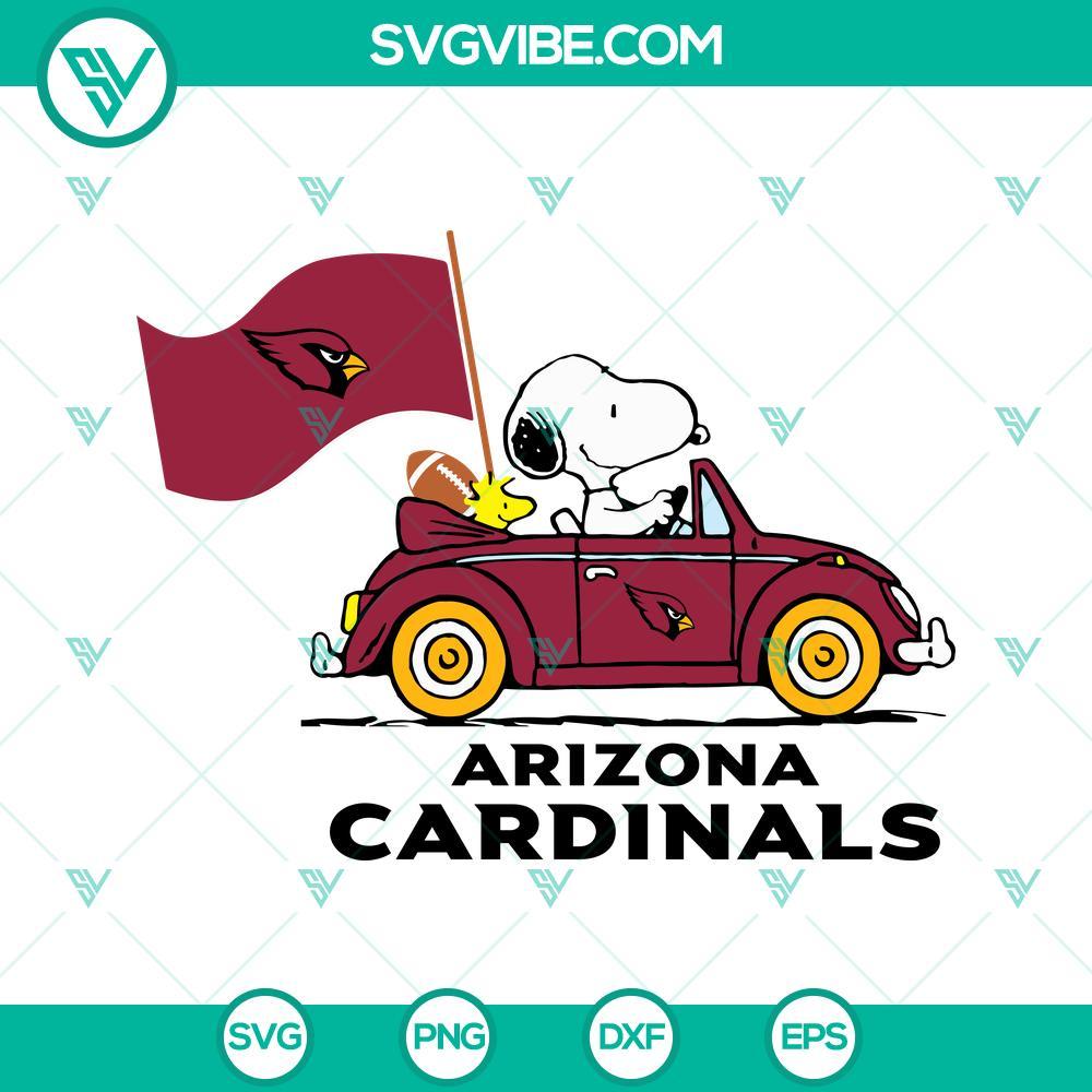 snoopy car arizona cardinals svg png cut files 10 mockup