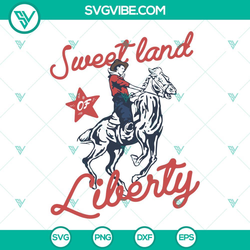 sweet land of liberty svg western cowboy svg png dxf eps files 4 mockup