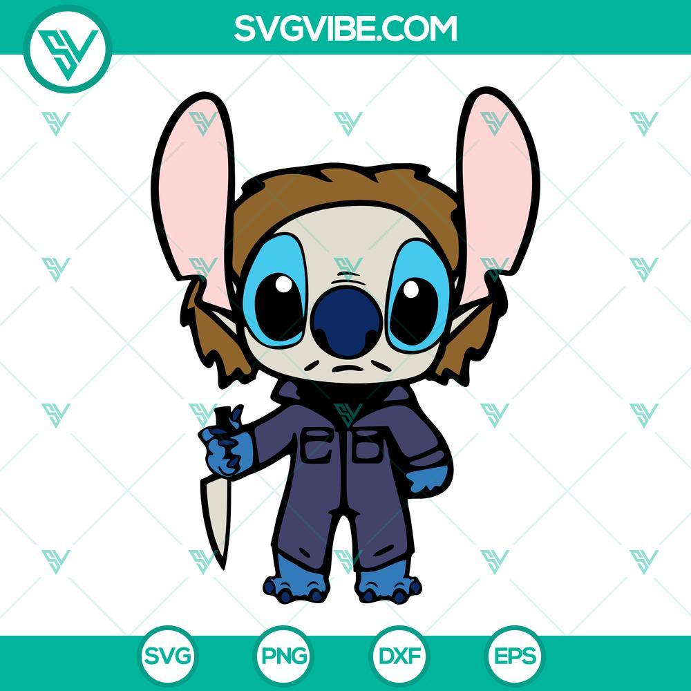 stitch michael myers svg horror stitch halloween movie svg png dxf eps digital download 10 mockup