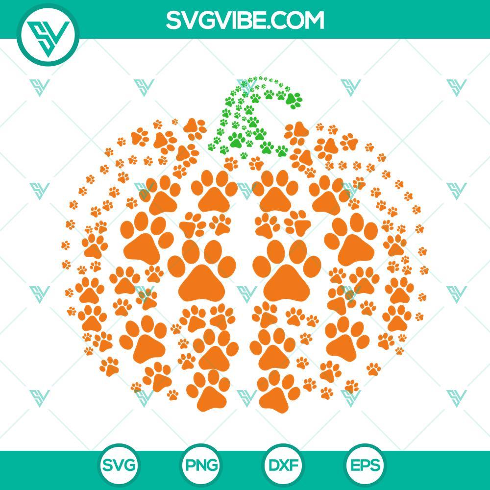 dog paws pumpkin svg cute dog halloween svg png dxf eps cricut 4 mockup