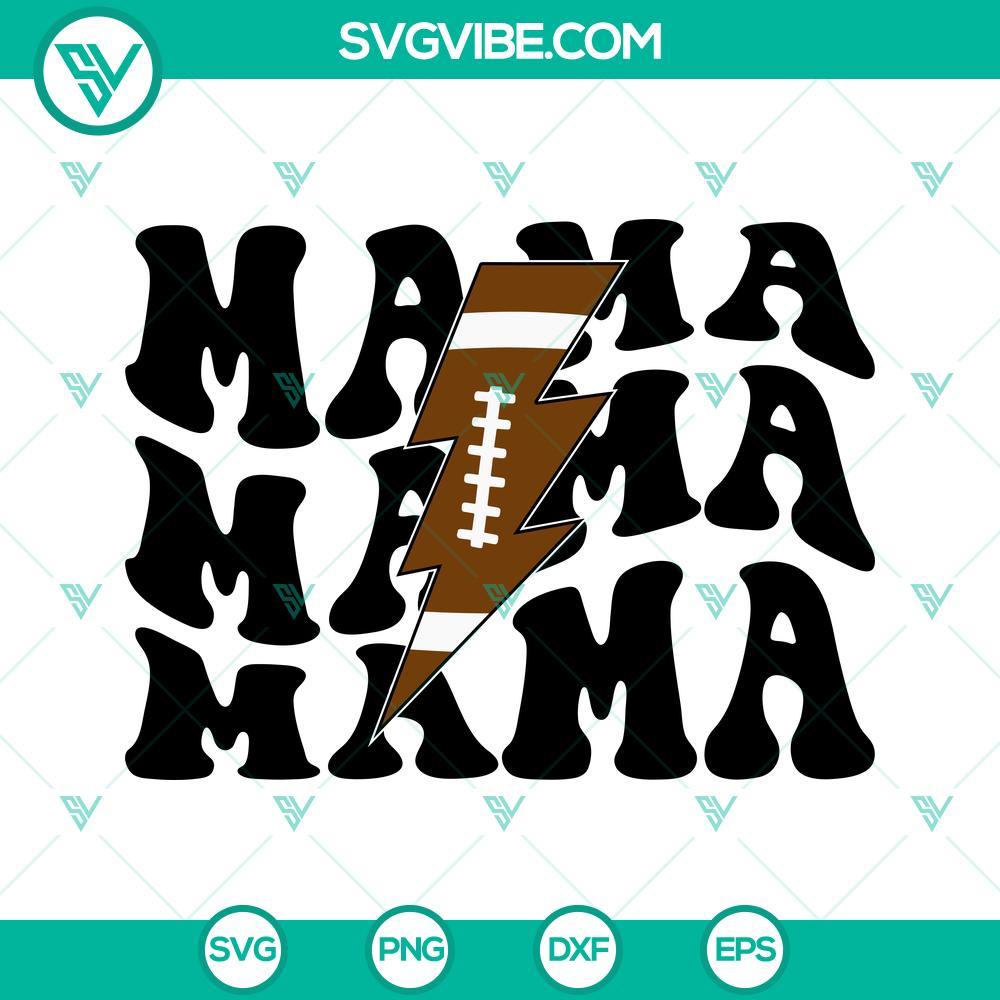 football mama lightning bolt svg retro football mom svg sports mama svg png dxf eps files 5 mockup