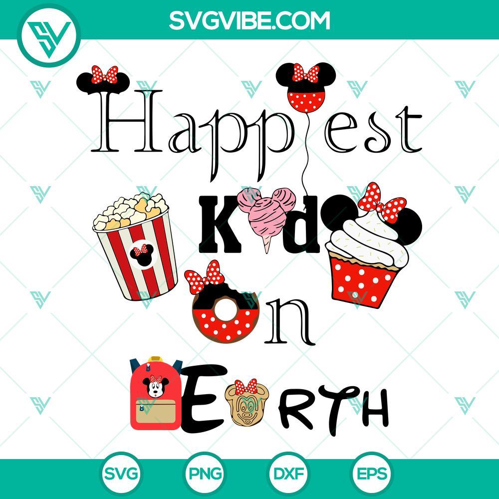 happiest kid on earth minnie svg disney world svg family vacation svg disney girl svg png dxf eps 2 mockup