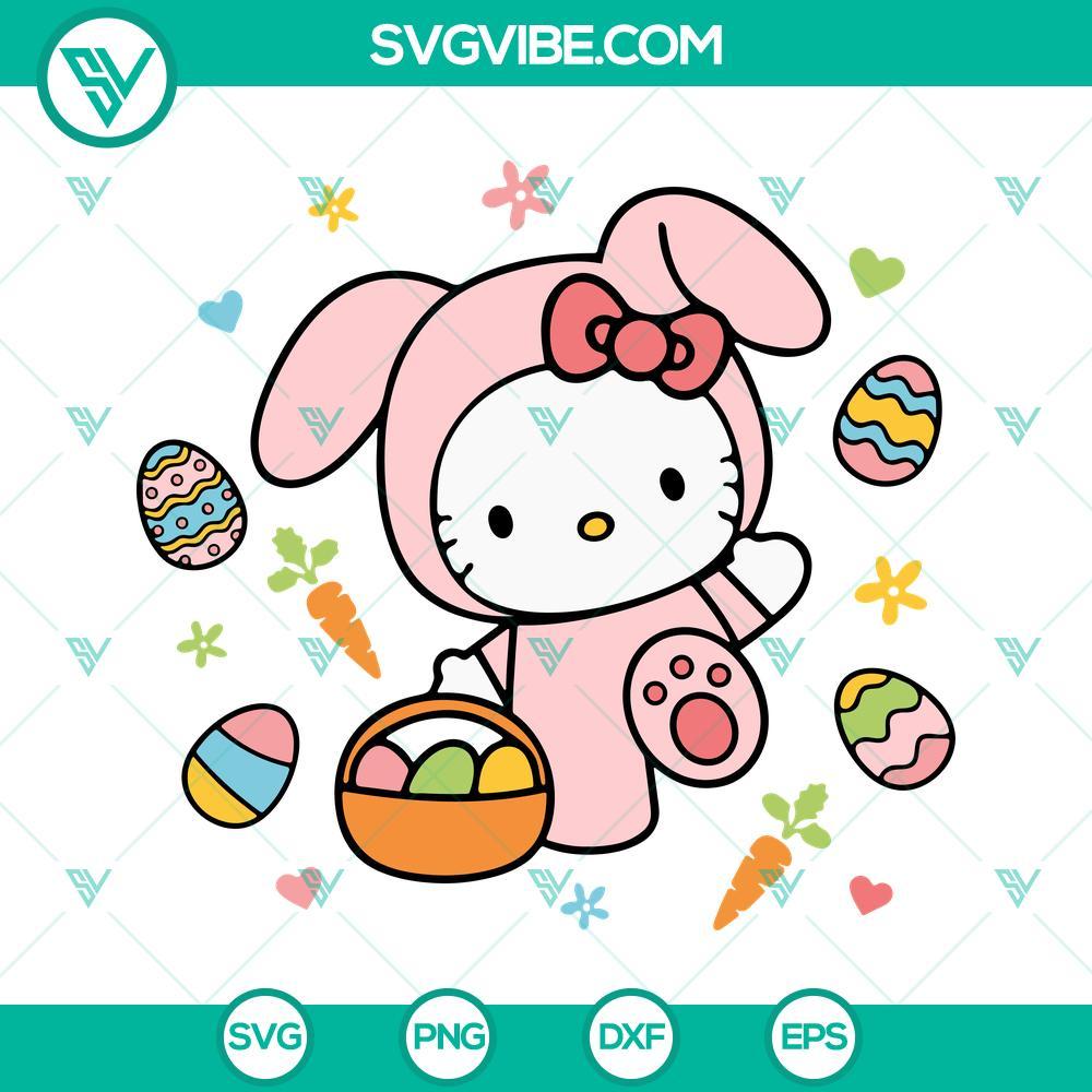 hello kitty easter bunny svg easter eggs svg cute easter kids svg png dxf eps cricut 7 mockup