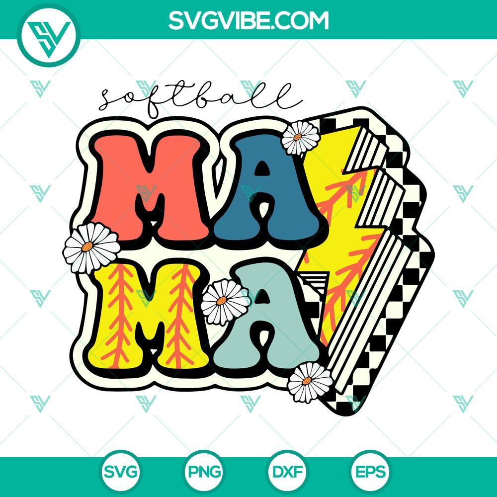 retro softball mama svg groovy svg lightning bolt svg cute softball mom svg png dxf eps 8 mockup