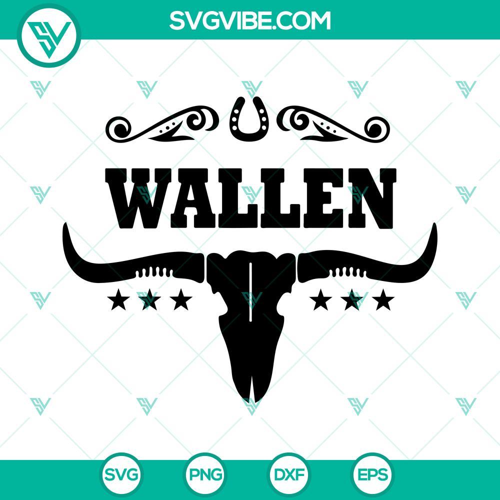 wallen bull skull svg cowboy svg western country music svg png dxf eps 4 mockup